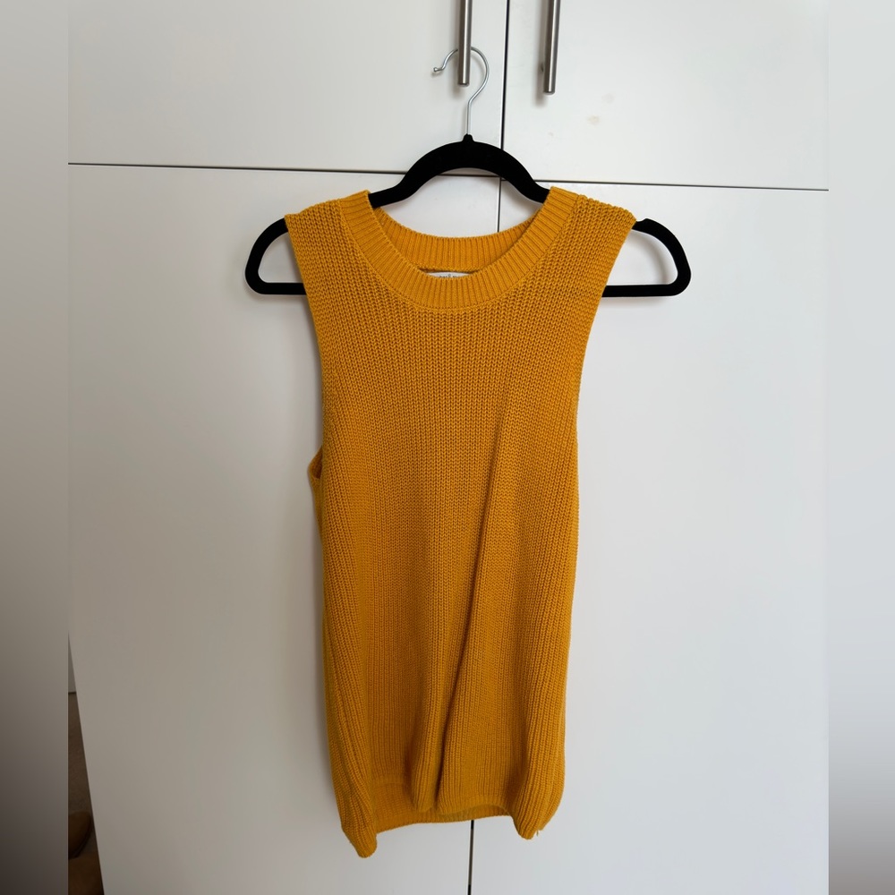 Yellow gold knit sweater tank